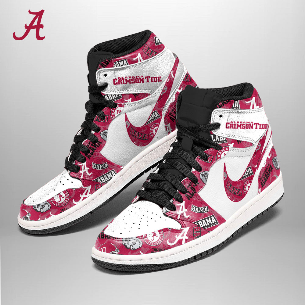 Ideafootwear Alabama Crimson Tide AJ1 High Sneakers Shoes For Men And Women 3