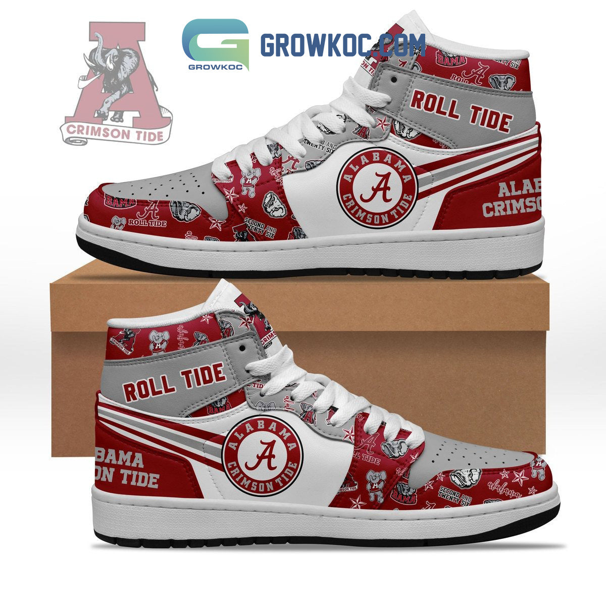 Ideafootwear Alabama Crimson Tide AJ1 High Sneakers Shoes For Men And Women 6