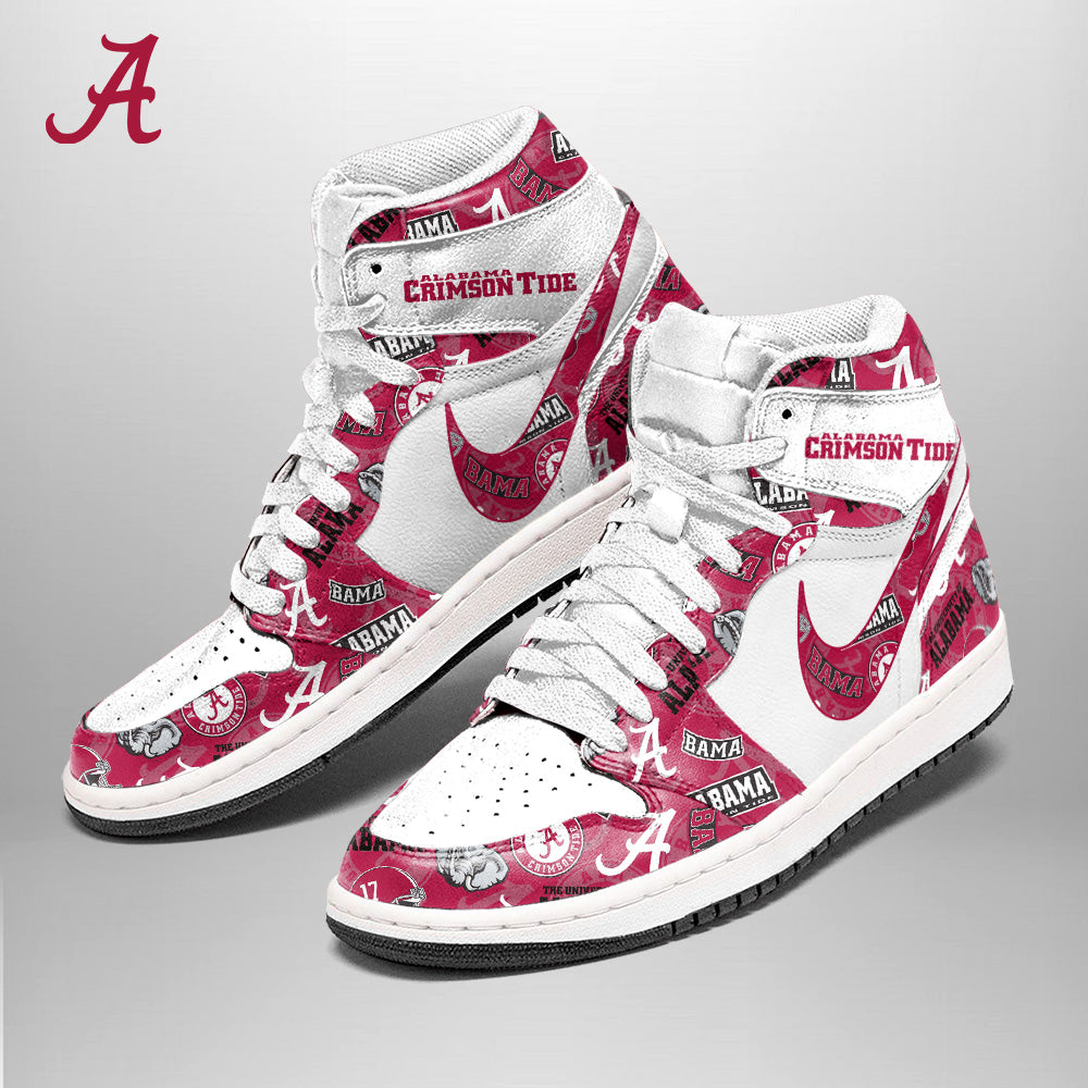 Ideafootwear Alabama Crimson Tide AJ1 High Sneakers Shoes For Men And Women 3