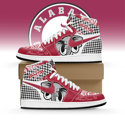Ideafootwear Alabama Crimson Tide AJ1 High Sneakers Shoes For Men And Women 2