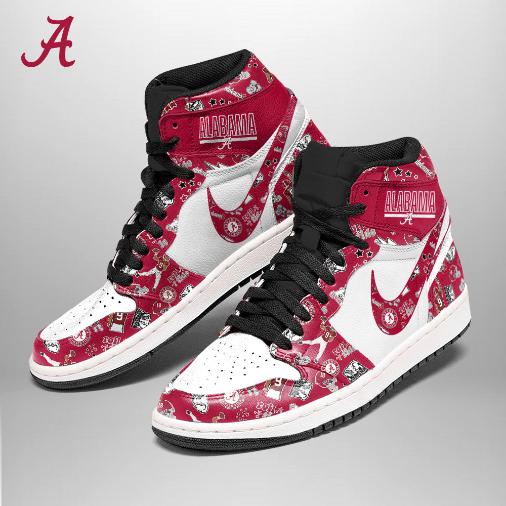 Ideafootwear Alabama Crimson Tide AJ1 High Sneakers Shoes For Men And Women 4