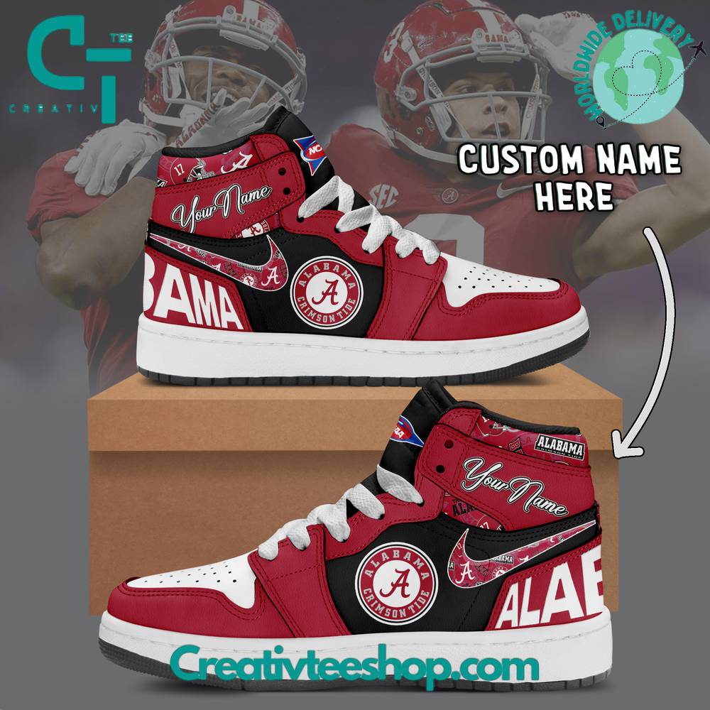 Ideafootwear Alabama Crimson Tide AJ1 High Sneakers Shoes For Men And Women 1