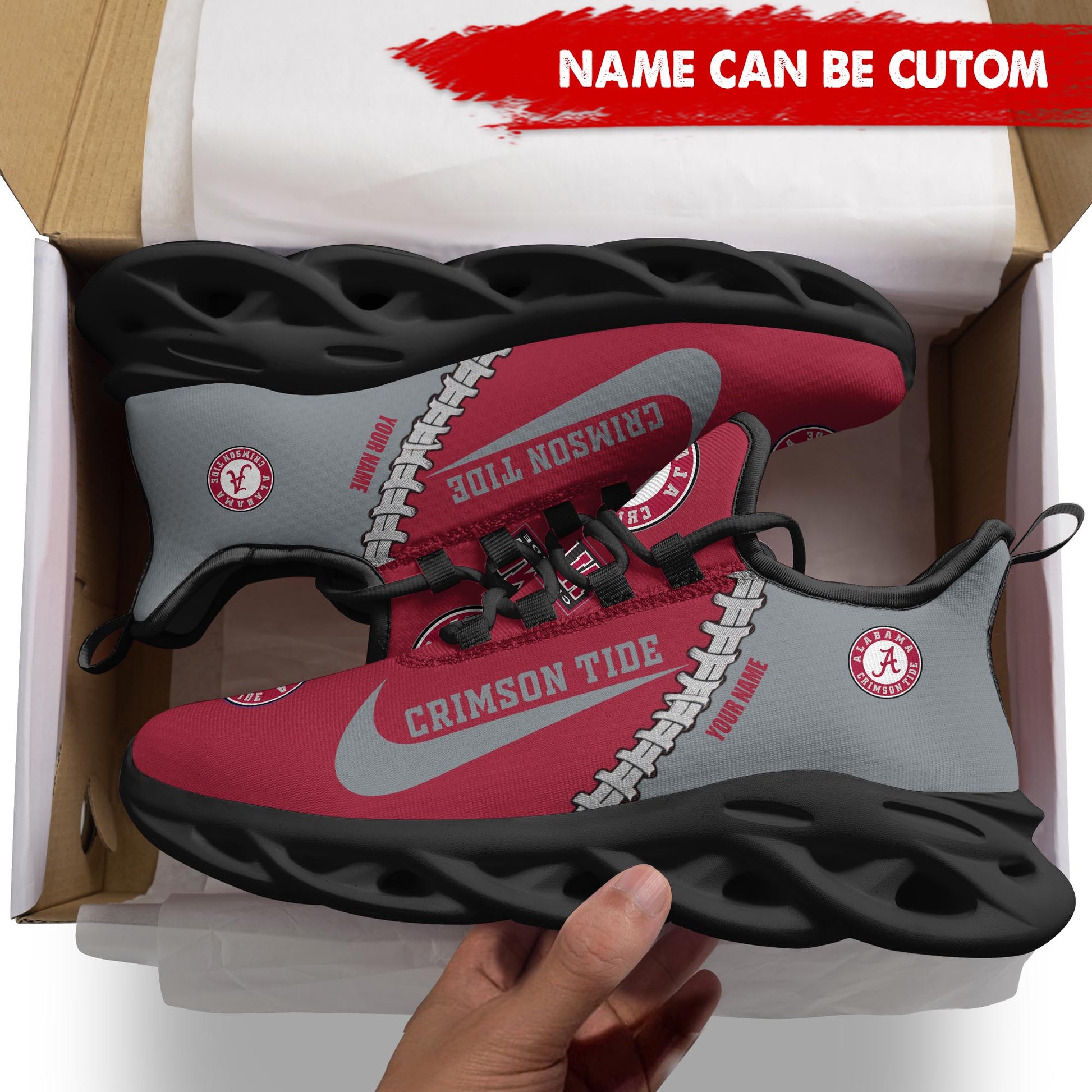 Ideafootwear Alabama Crimson Tide Max Soul Shoes Sneakers For Men And Women 2