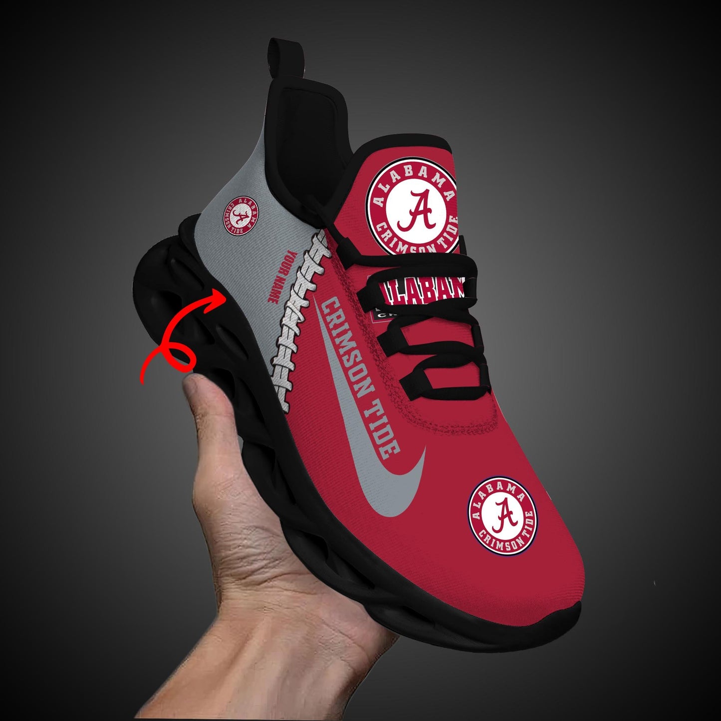 Ideafootwear Alabama Crimson Tide Max Soul Shoes Sneakers For Men And Women 2