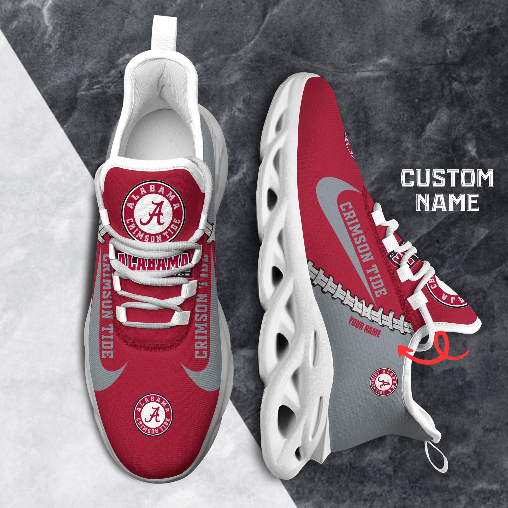 Ideafootwear Alabama Crimson Tide Max Soul Shoes Sneakers For Men And Women 2