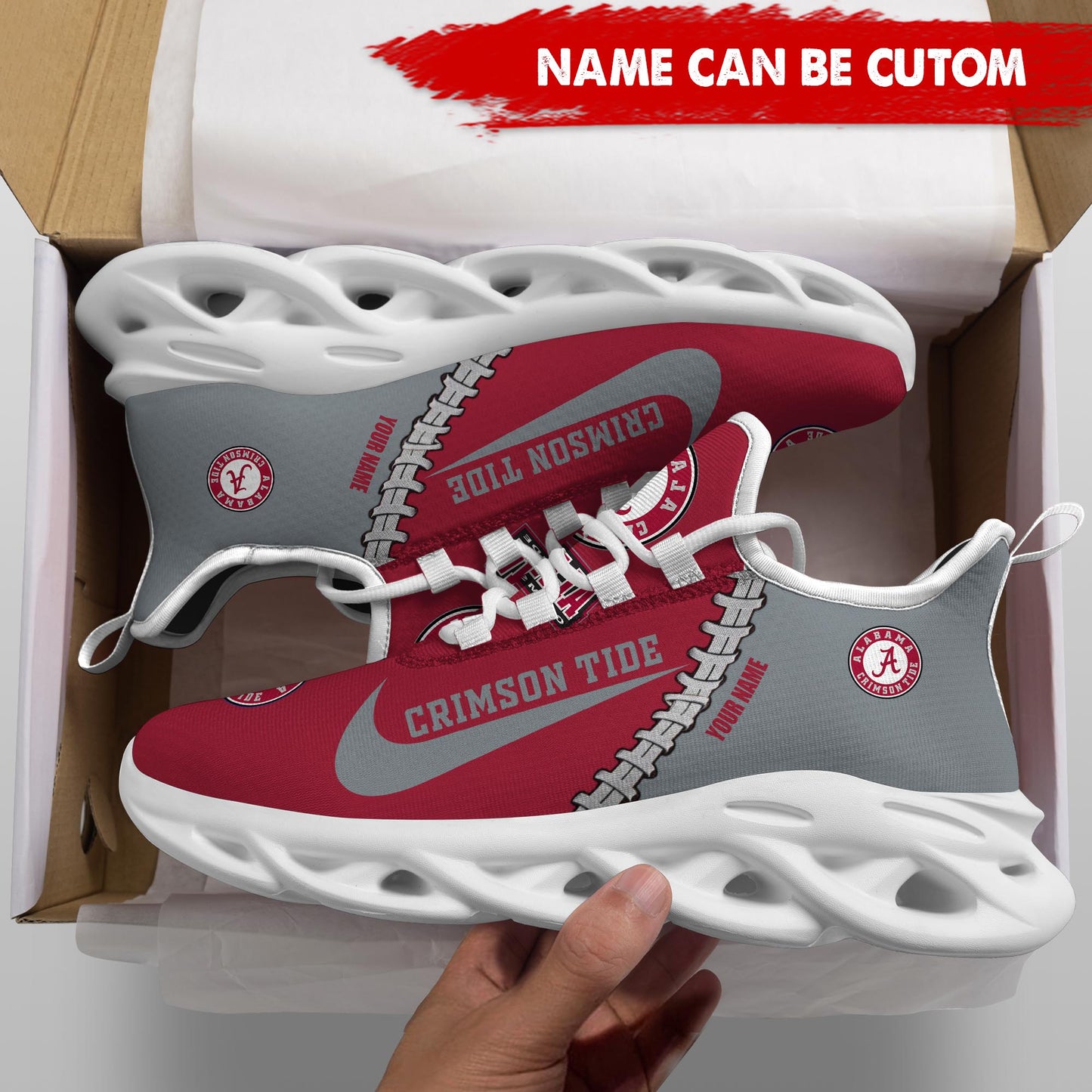 Ideafootwear Alabama Crimson Tide Max Soul Shoes Sneakers For Men And Women 2
