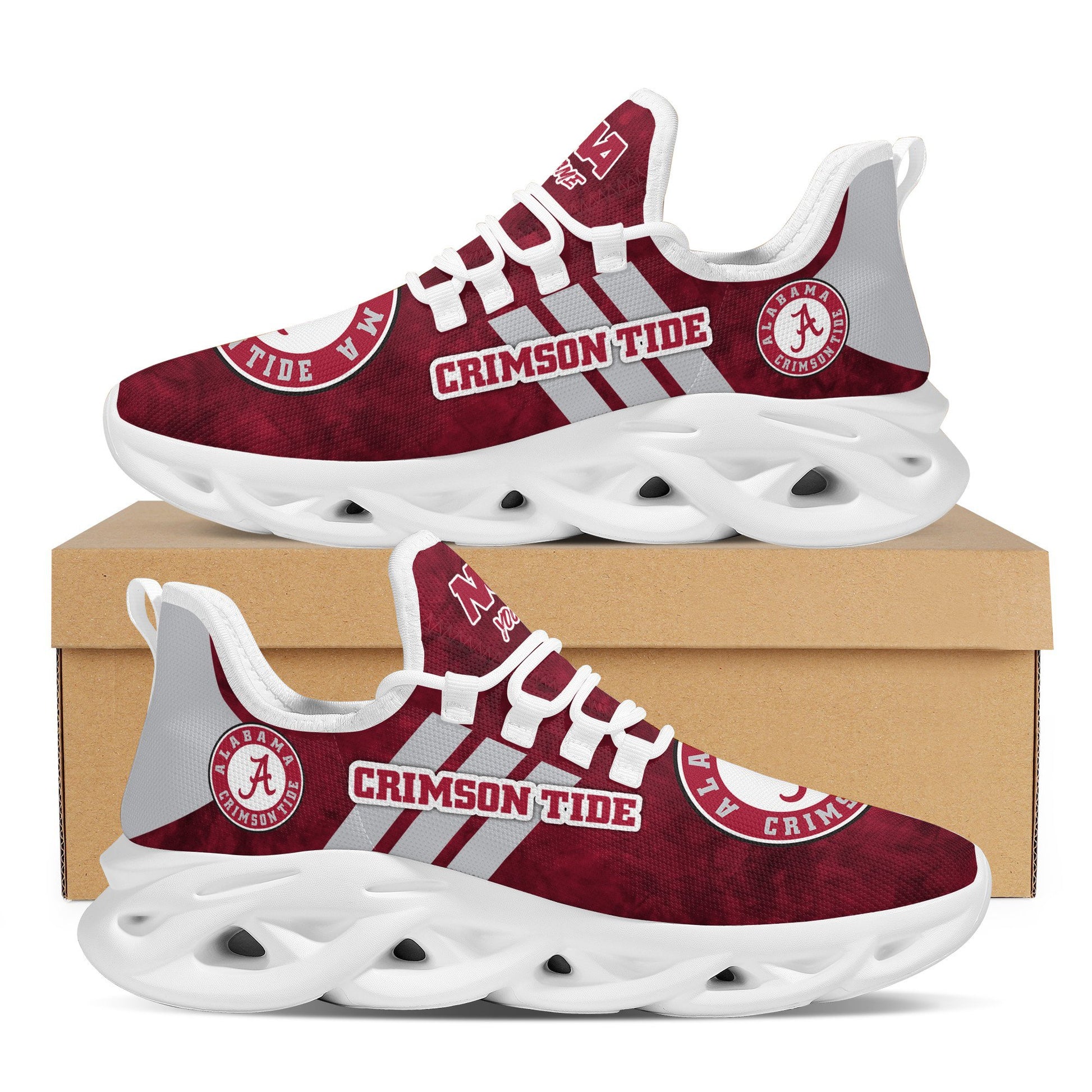 Ideafootwear Alabama Crimson Tide Max Soul Shoes Sneakers For Men And Women 5