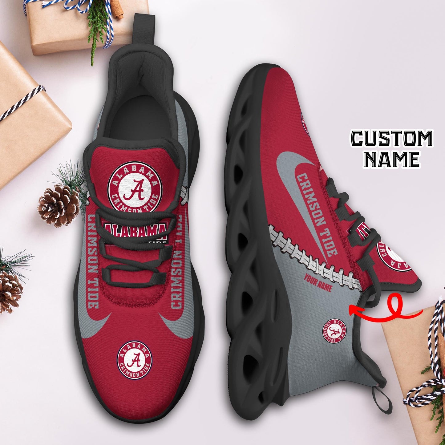 Ideafootwear Alabama Crimson Tide Max Soul Shoes Sneakers For Men And Women 2