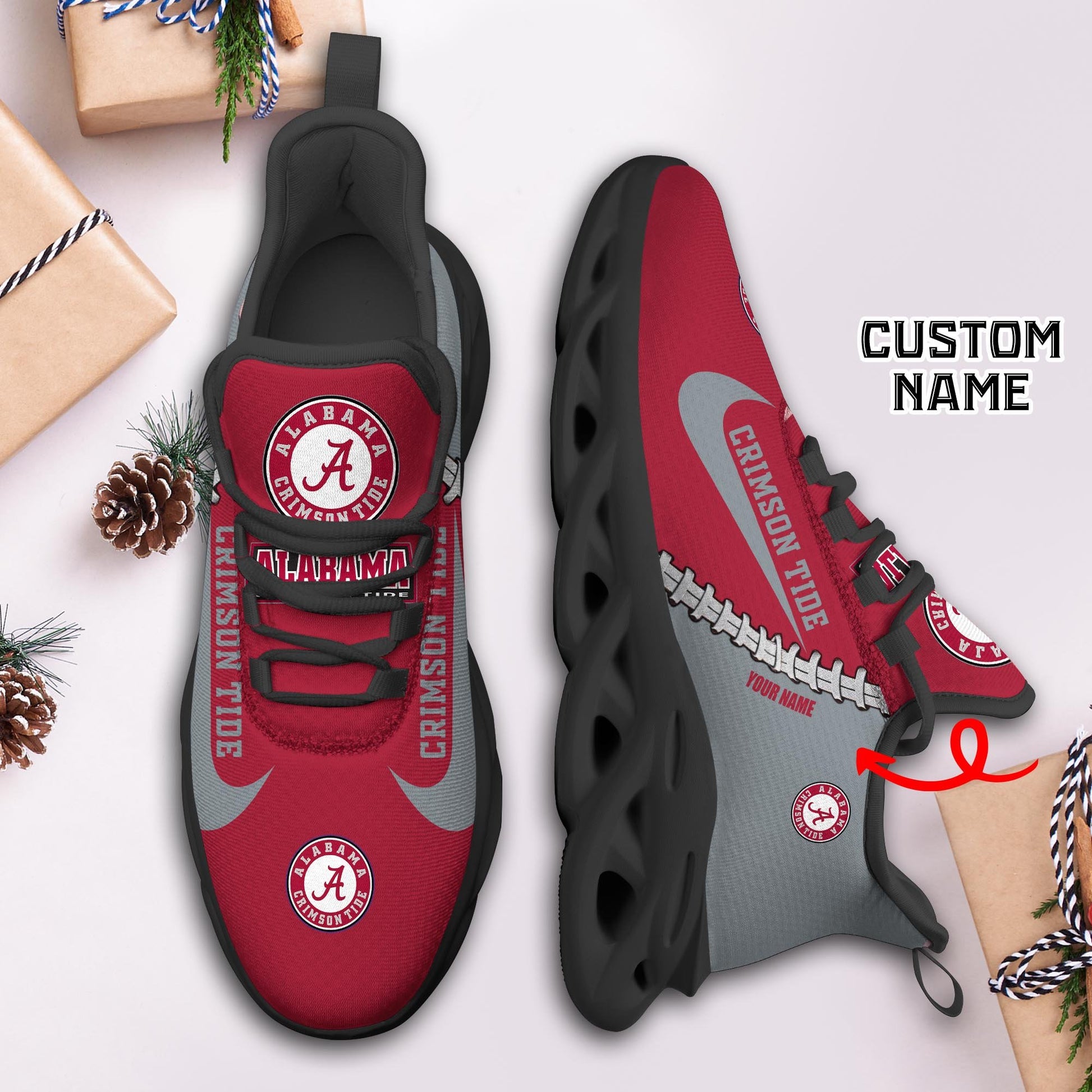 Ideafootwear Alabama Crimson Tide Max Soul Shoes Sneakers For Men And Women 2