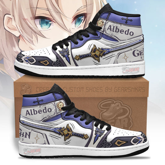 Ideafootwear Albedo Genshin AJ1 High Sneakers Shoes For Men And Women 4
