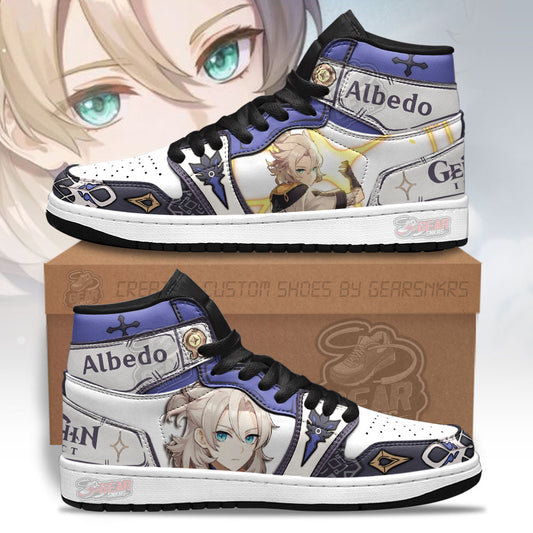 Ideafootwear Albedo Genshin AJ1 High Sneakers Shoes For Men And Women 3