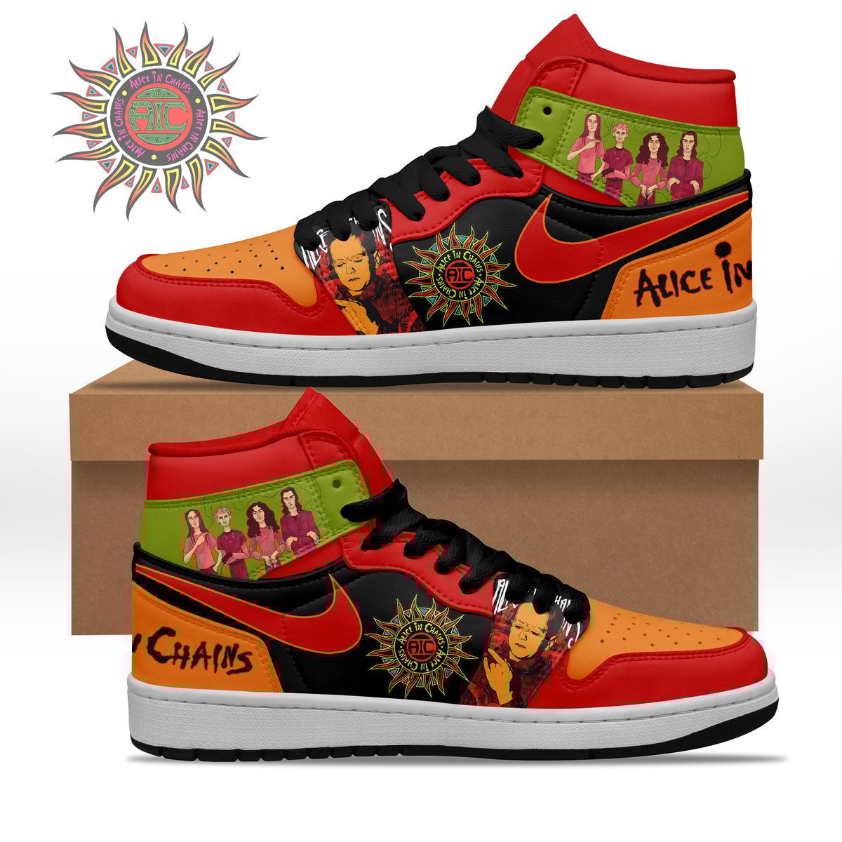 Ideafootwear Alice In Chains AJ1 High Sneakers Shoes For Men And Women 3