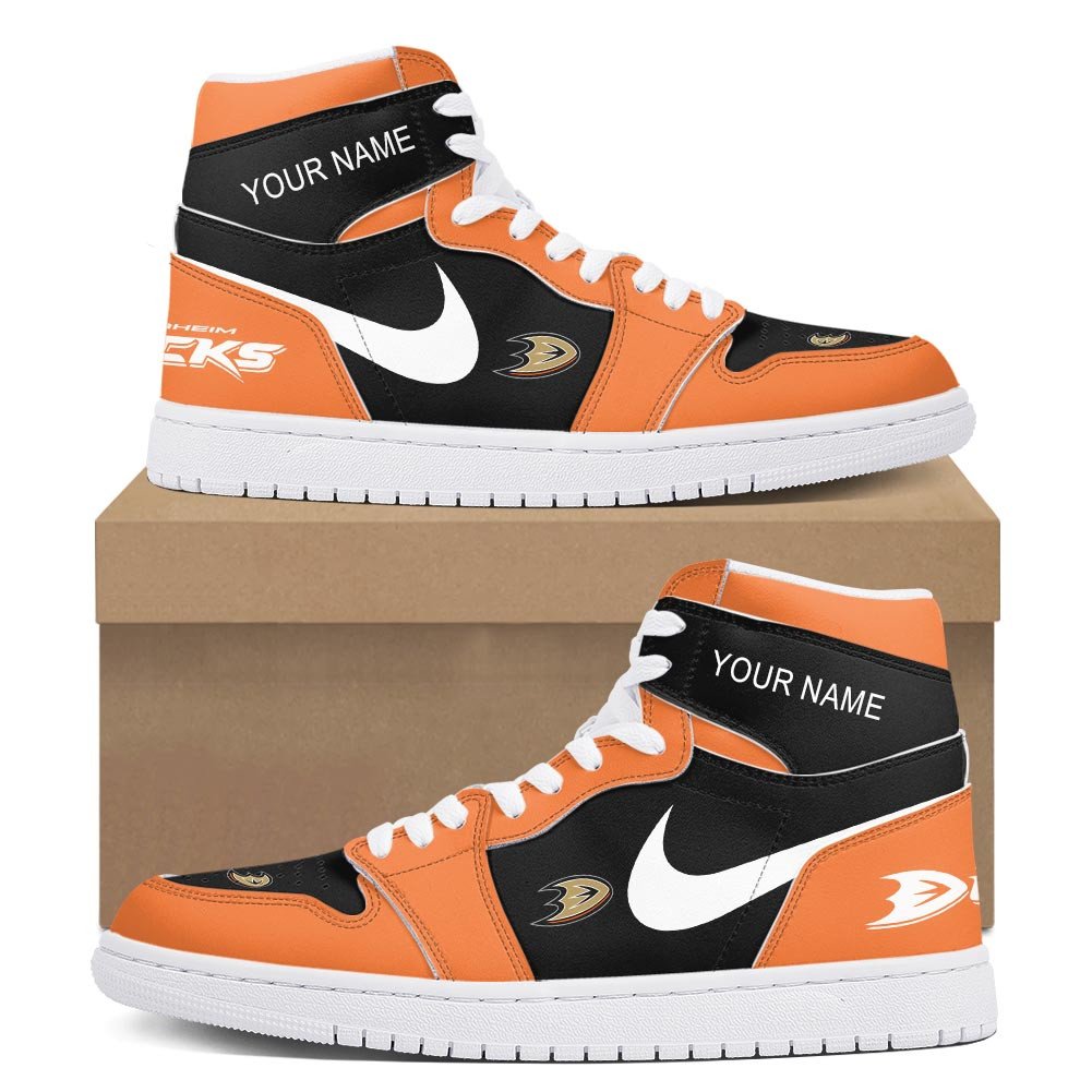 Ideafootwear Anaheim Ducks AJ1 High Sneakers Shoes For Men And Women 4