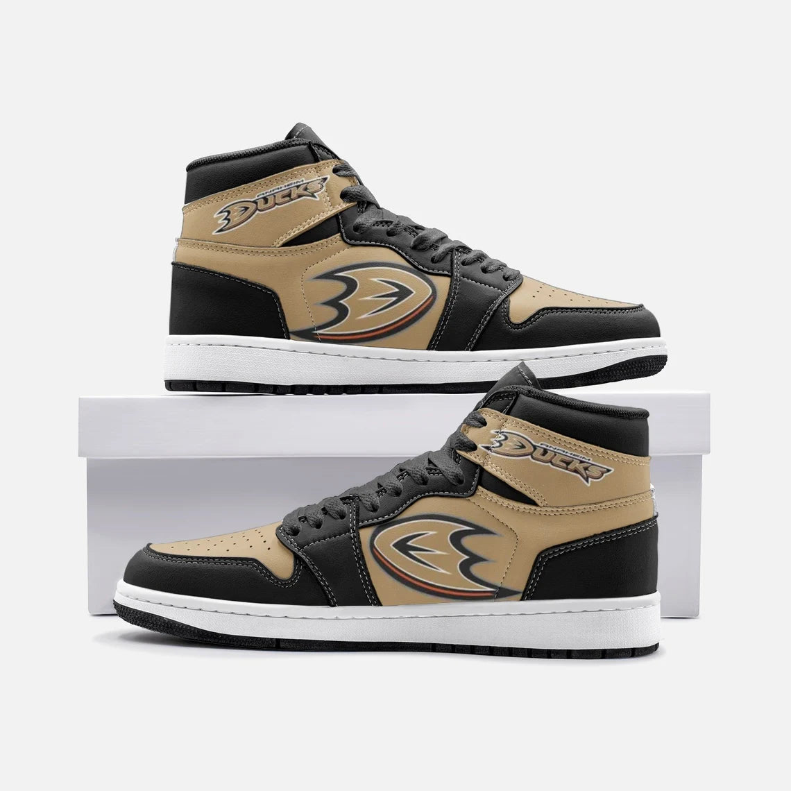 Ideafootwear Anaheim Ducks AJ1 High Sneakers Shoes For Men And Women 6
