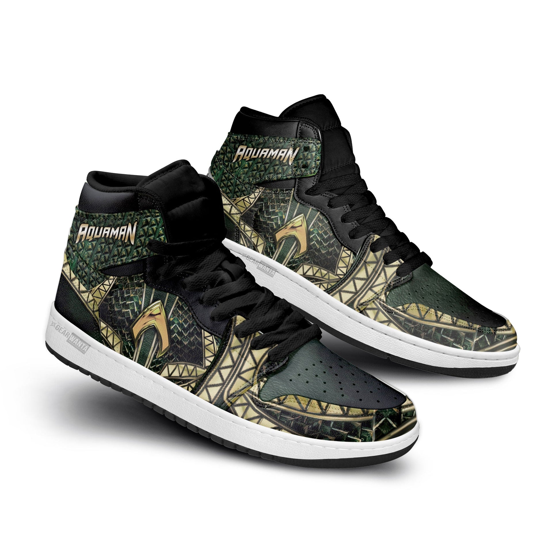 Ideafootwear Aquaman AJ1 High Sneakers Shoes For Men And Women 2