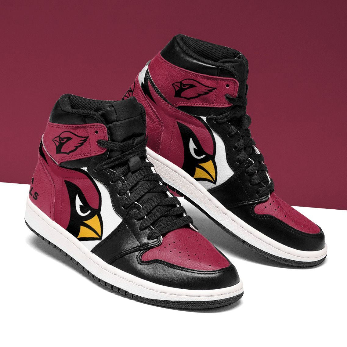 Ideafootwear Arizona Cardinals NFL AJ1 High Sneakers Shoes For Men And Women 1