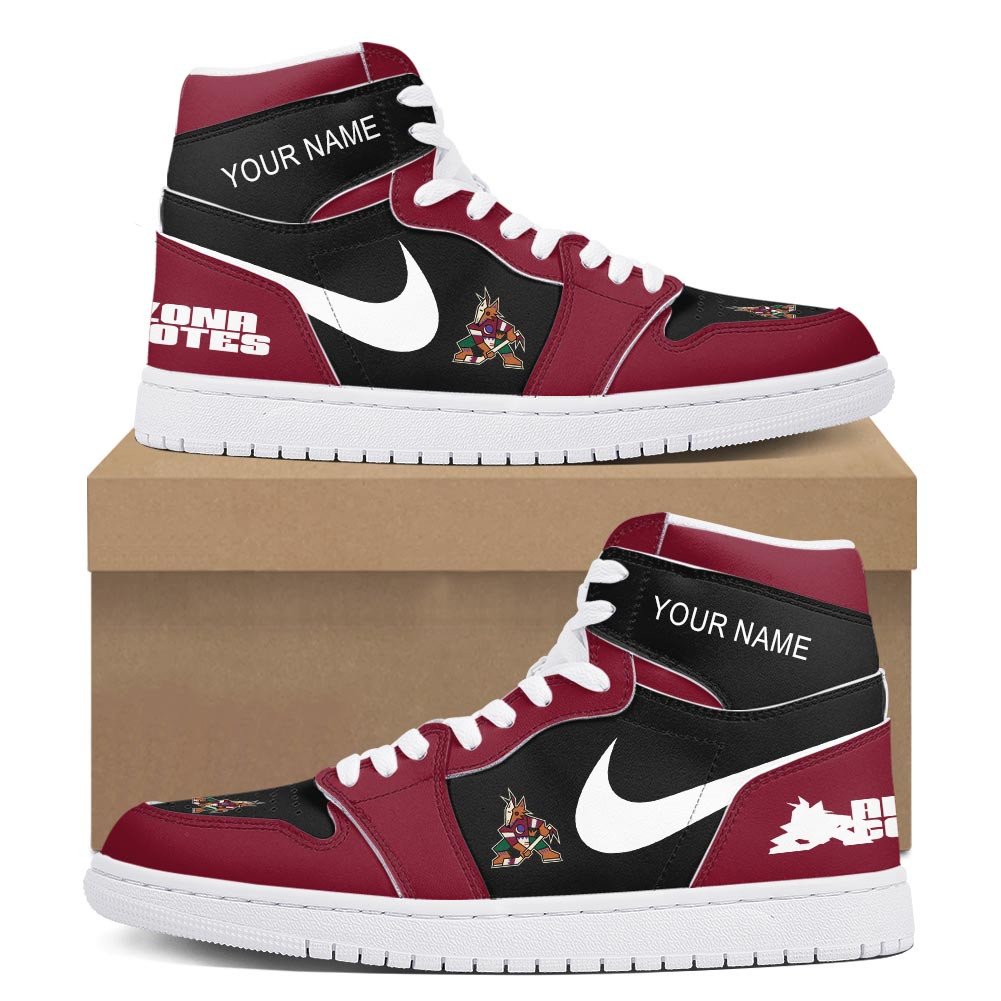 Ideafootwear Arizona Coyotes AJ1 High Sneakers Shoes For Men And Women 4