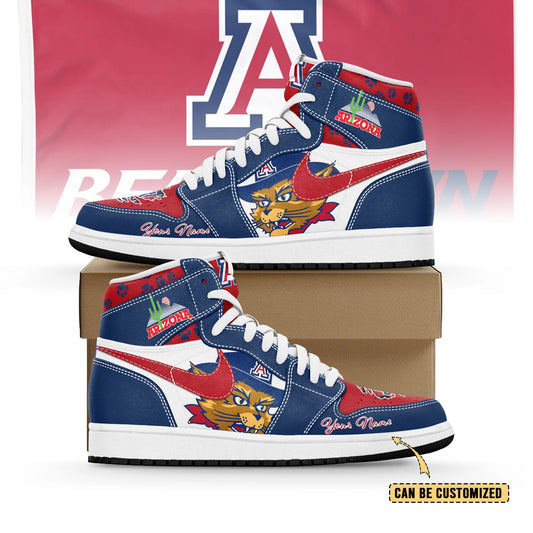 Ideafootwear Arizona Wildcats AJ1 High Sneakers Shoes For Men And Women 2