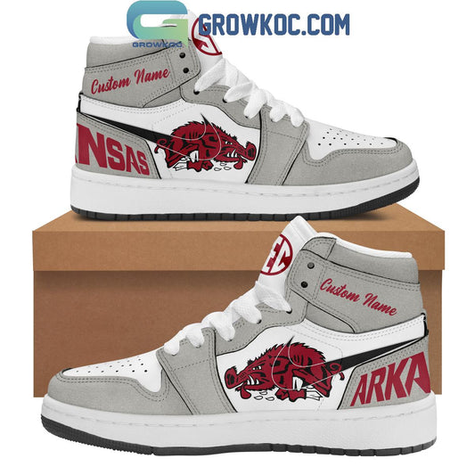 Ideafootwear Arkansas Razorbacks AJ1 High Sneakers Shoes For Men And Women 1