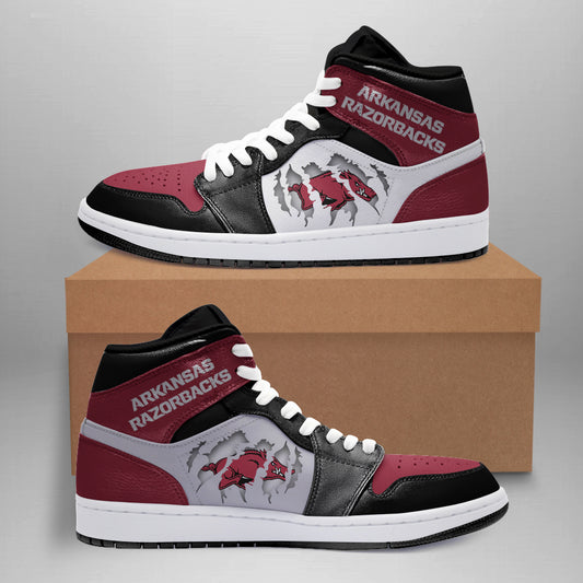 Ideafootwear Arkansas Razorbacks AJ1 High Sneakers Shoes For Men And Women 4