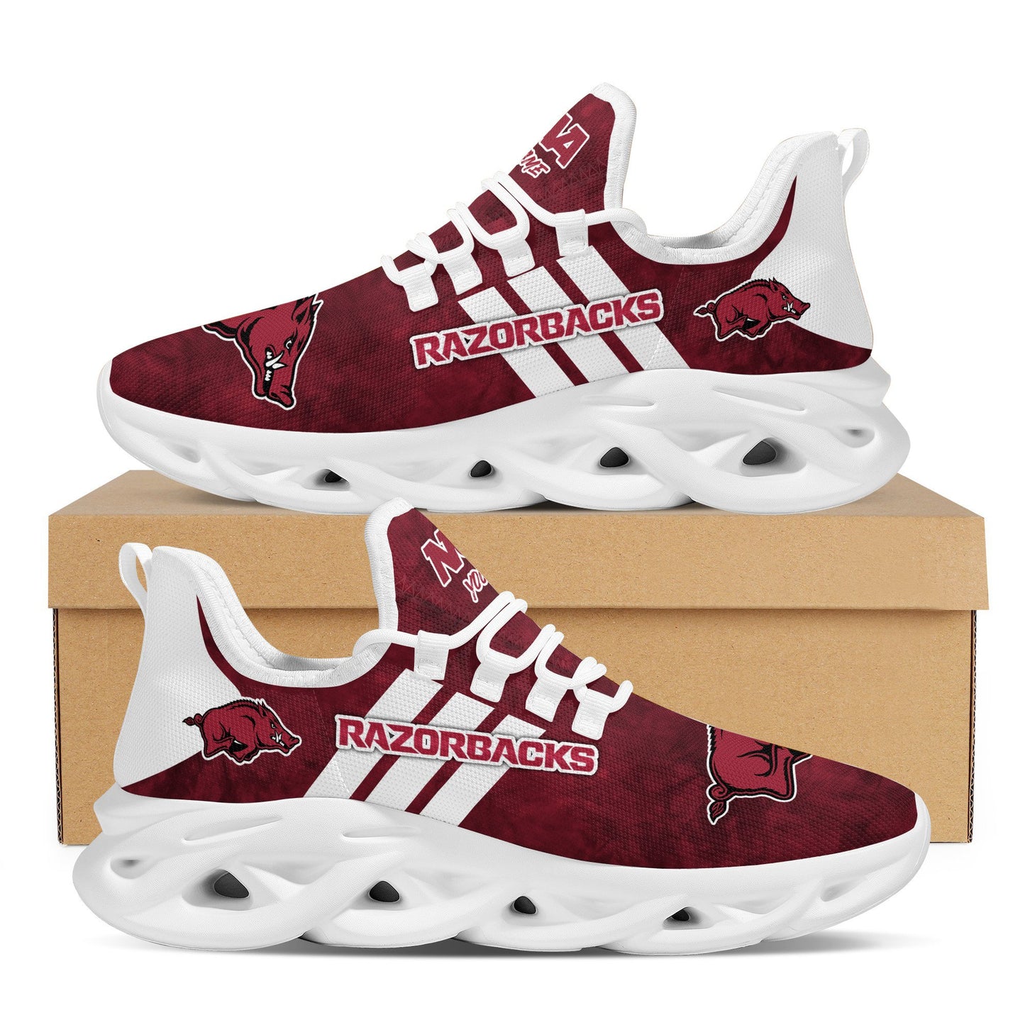 Ideafootwear Arkansas Razorbacks Max Soul Shoes Sneakers For Men And Women 5