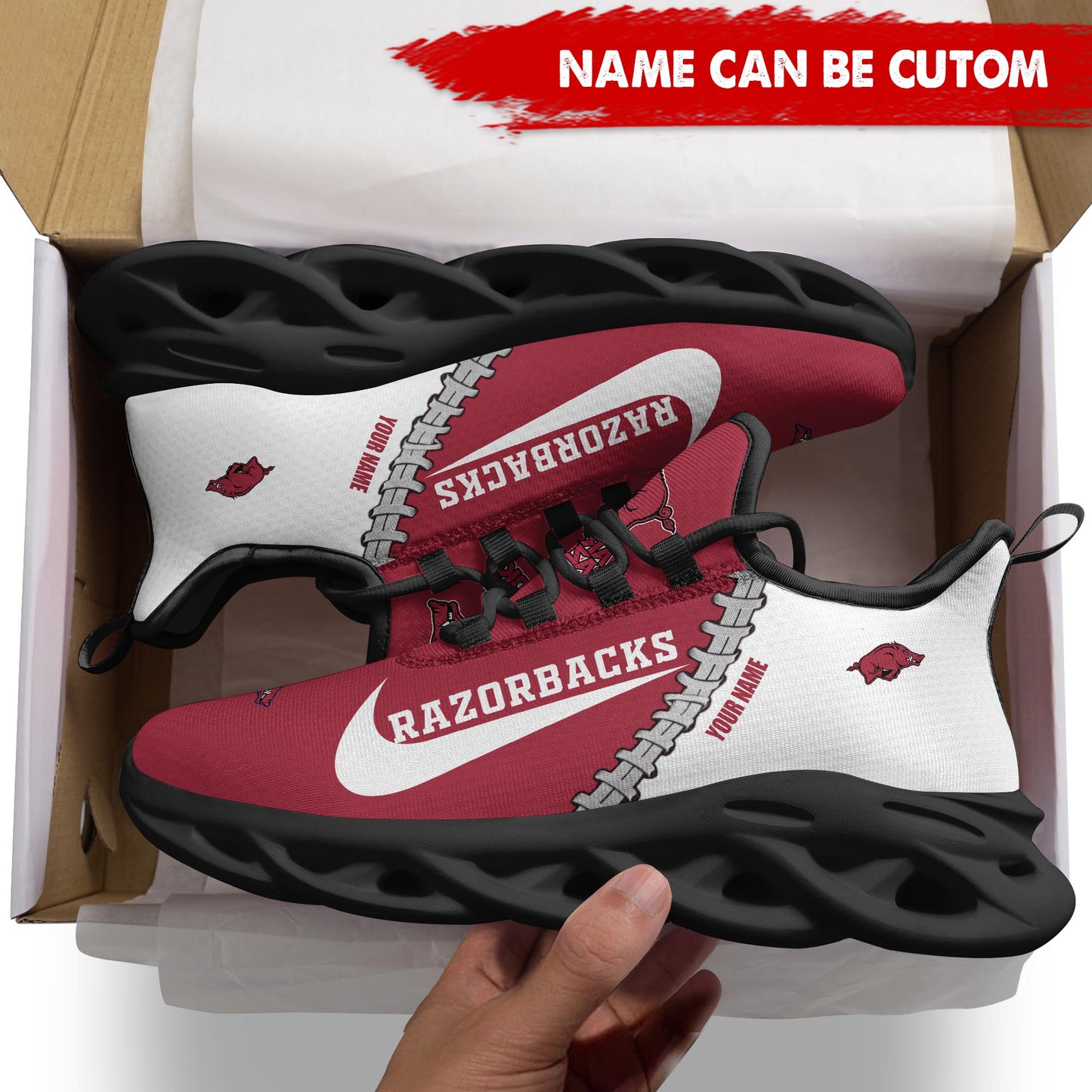 Ideafootwear Arkansas Razorbacks Max Soul Shoes Sneakers For Men And Women 2