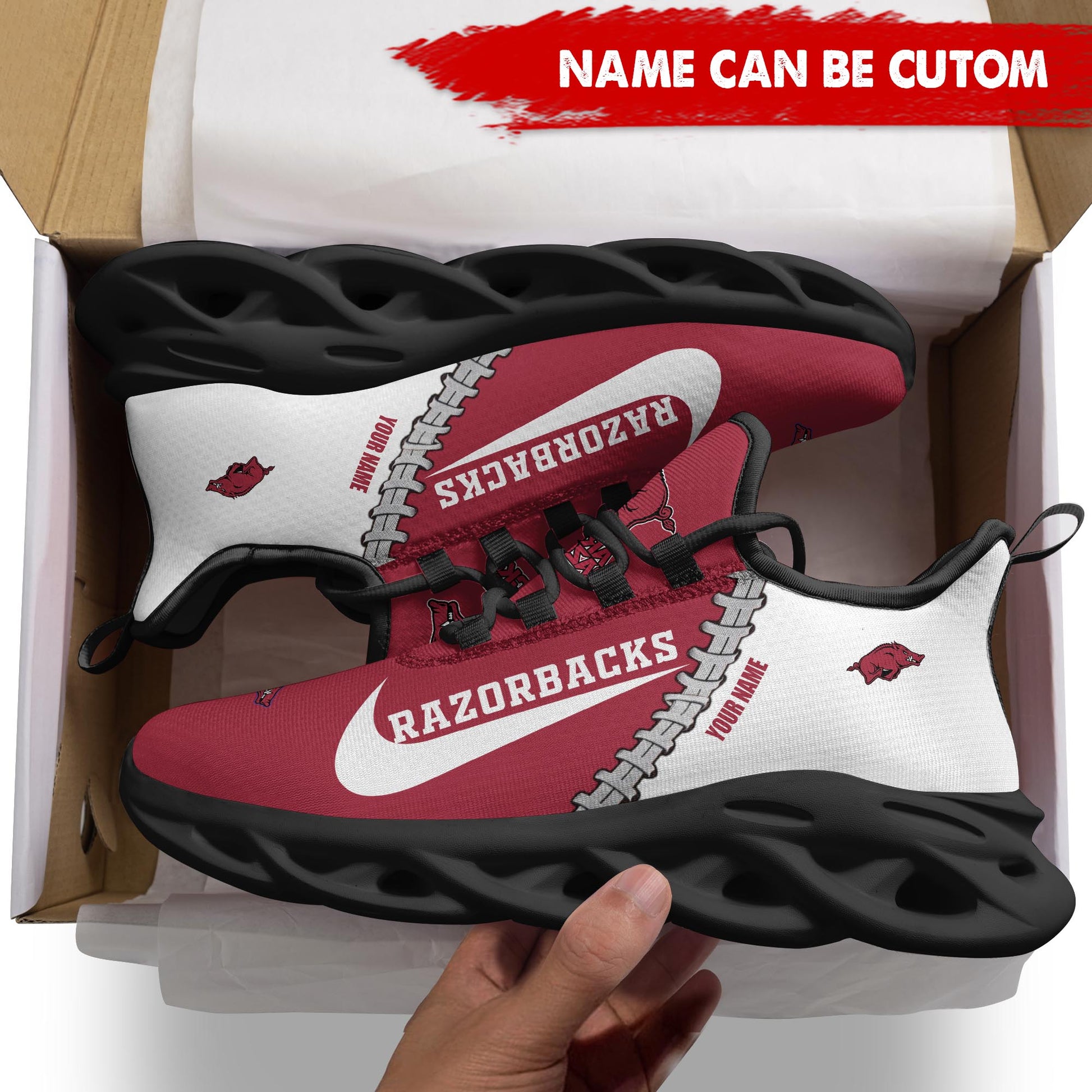 Ideafootwear Arkansas Razorbacks Max Soul Shoes Sneakers For Men And Women 2