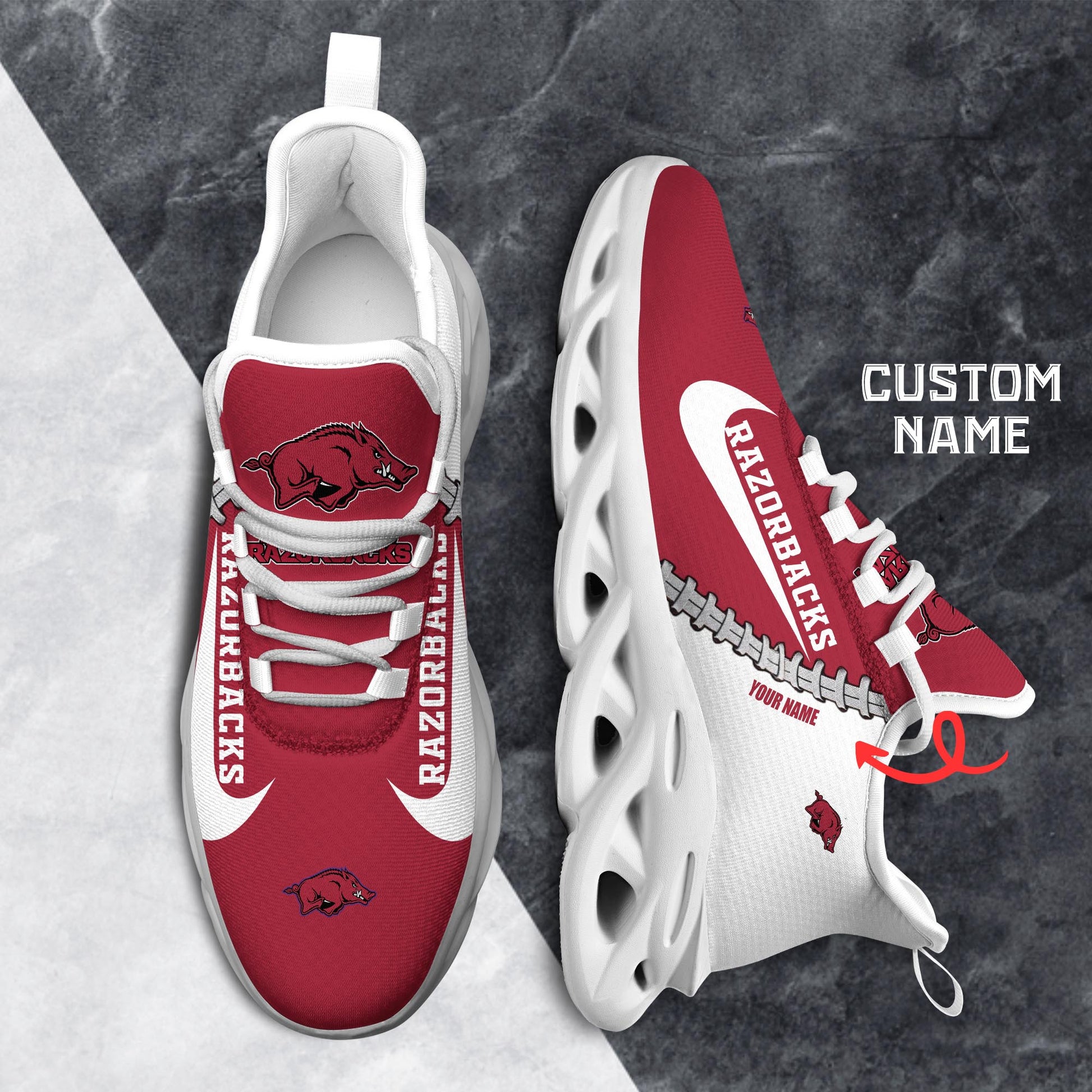 Ideafootwear Arkansas Razorbacks Max Soul Shoes Sneakers For Men And Women 2