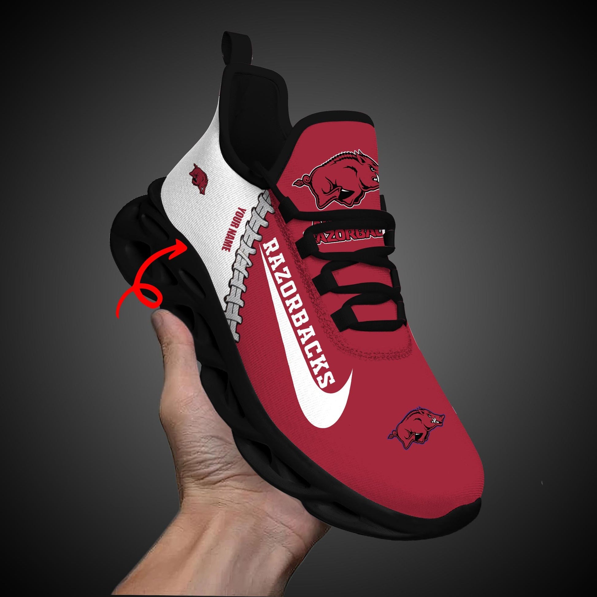 Ideafootwear Arkansas Razorbacks Max Soul Shoes Sneakers For Men And Women 2