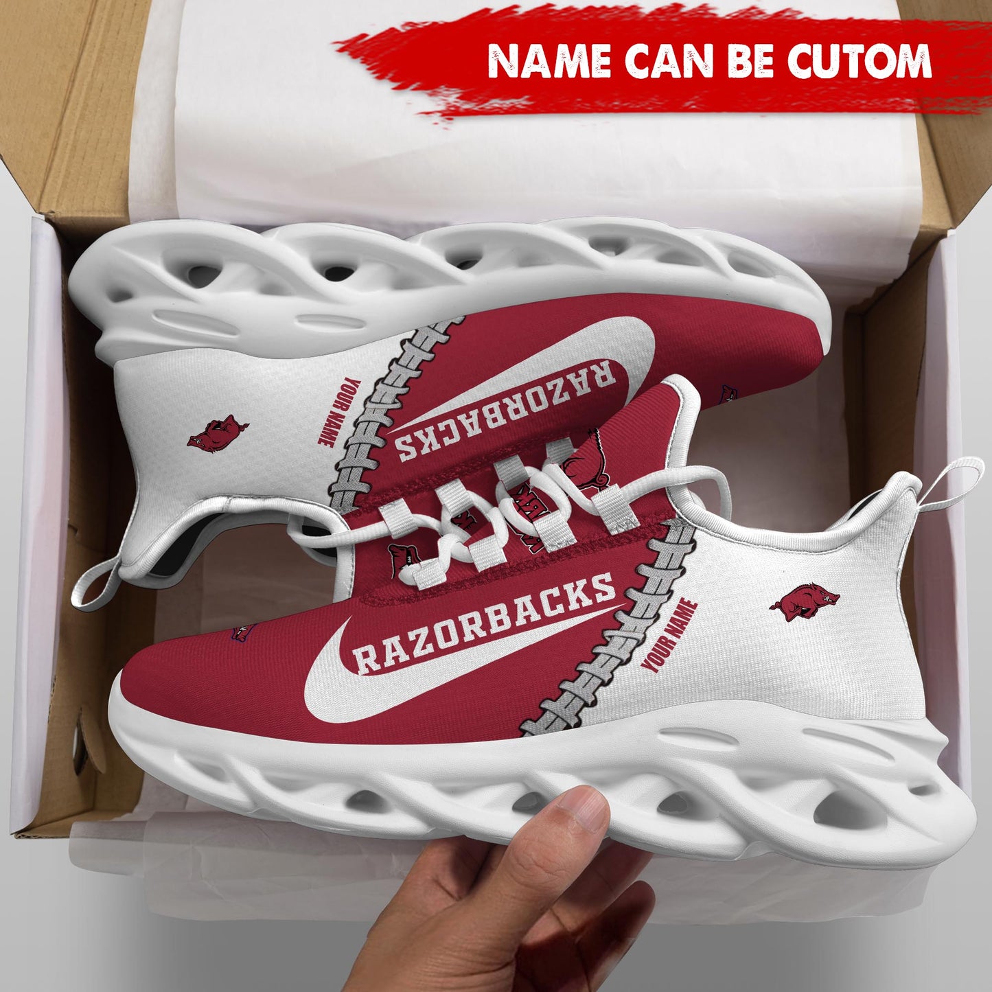 Ideafootwear Arkansas Razorbacks Max Soul Shoes Sneakers For Men And Women 2