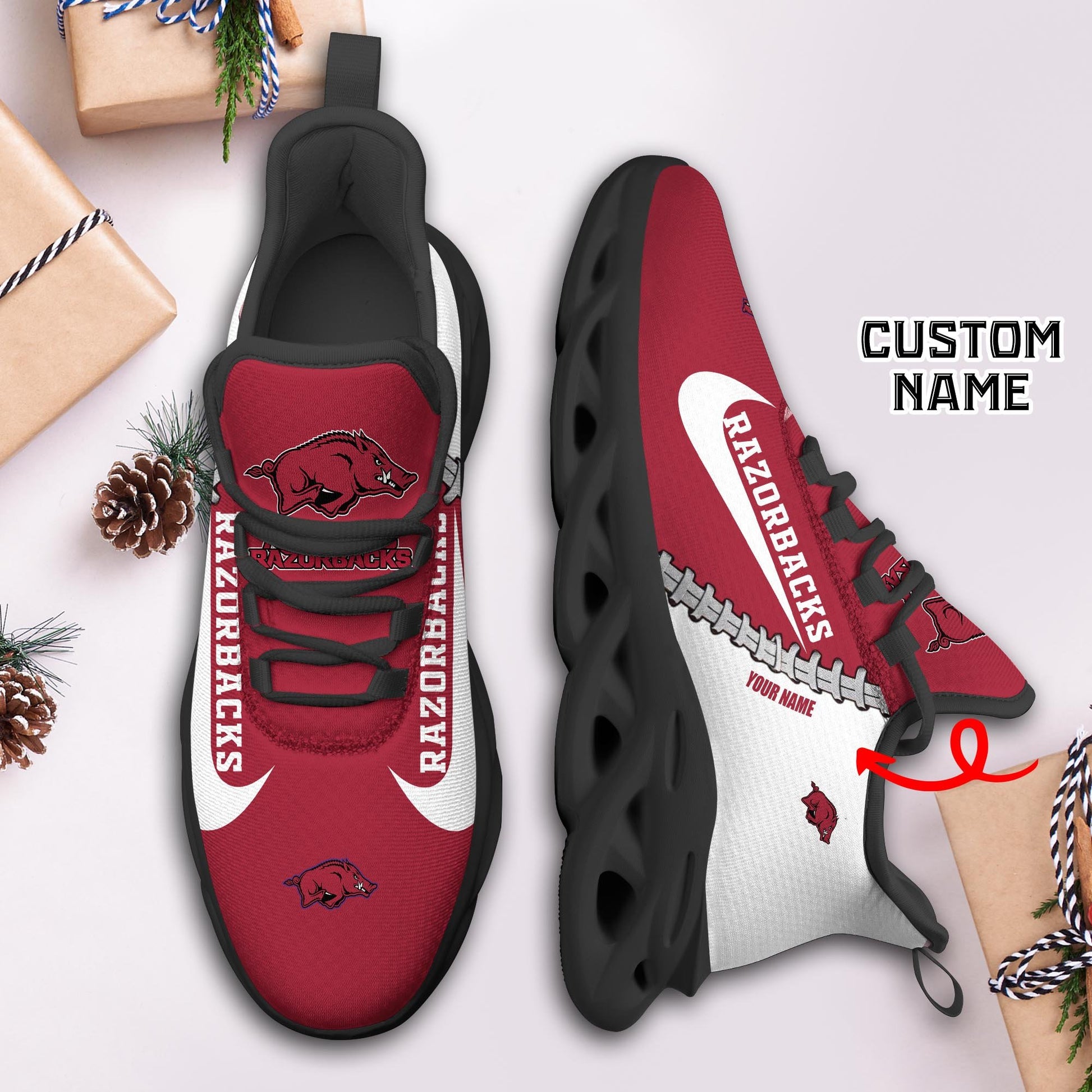 Ideafootwear Arkansas Razorbacks Max Soul Shoes Sneakers For Men And Women 2