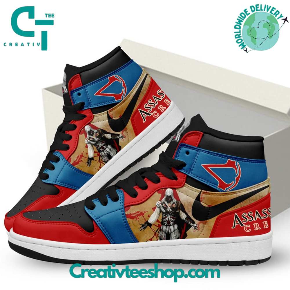 Ideafootwear Assassin's Creed AJ1 High Sneakers Shoes For Men And Women 3