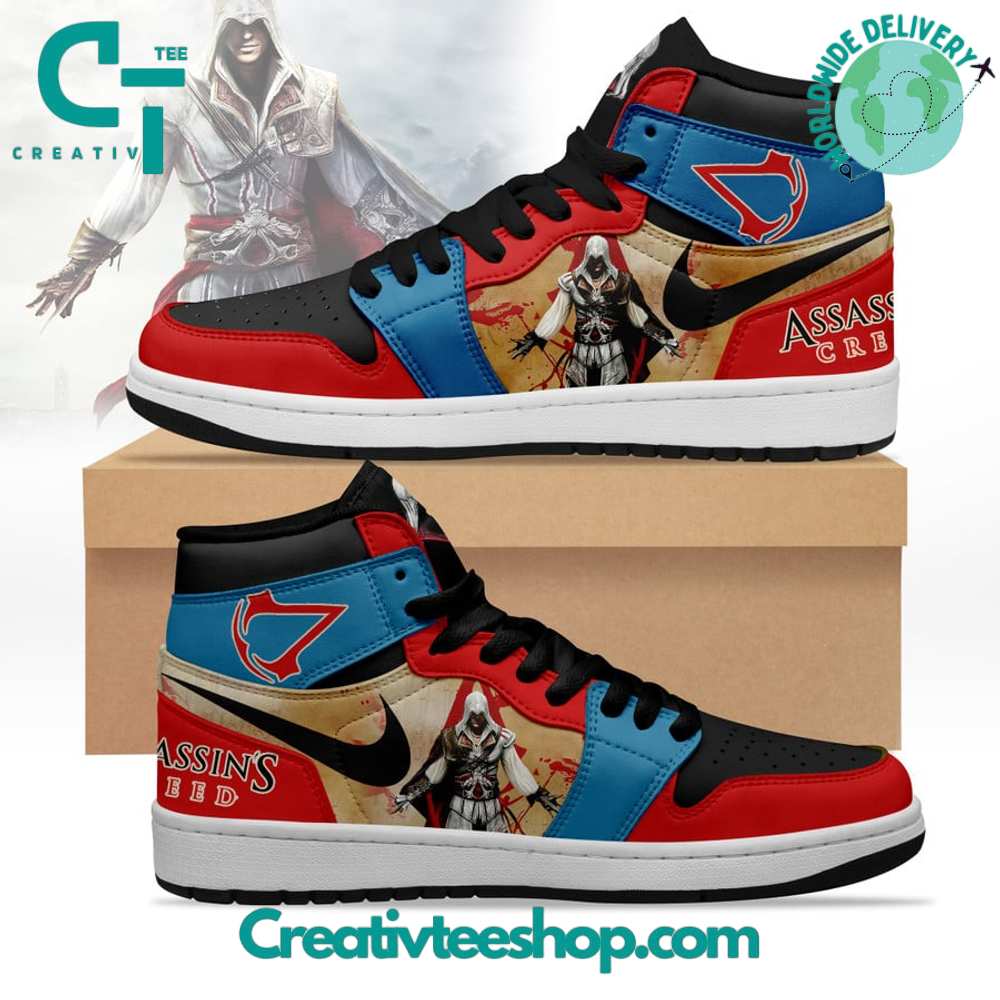 Ideafootwear Assassin's Creed AJ1 High Sneakers Shoes For Men And Women 3