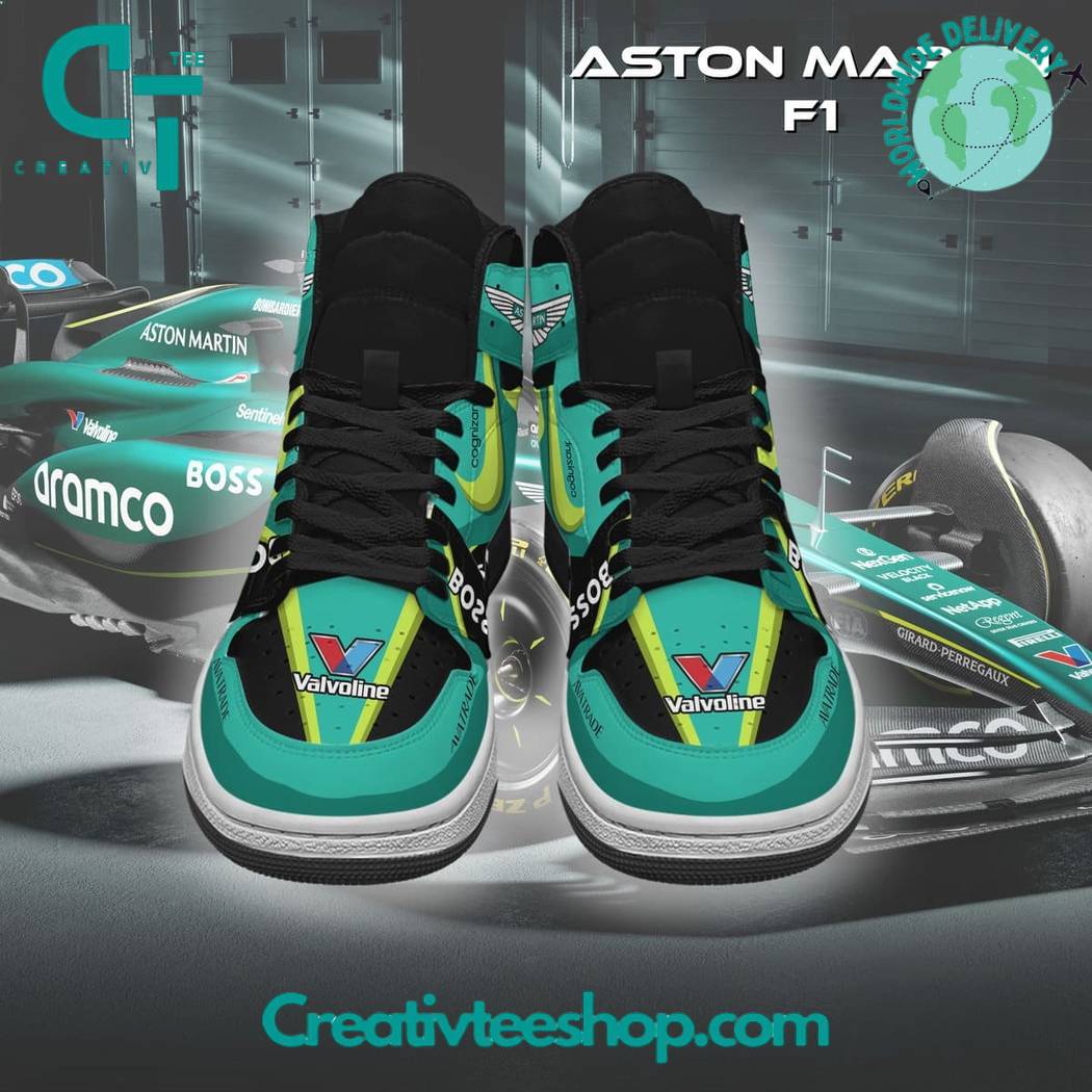 Ideafootwear Aston Martin F1 AJ1 High Sneakers Shoes For Men And Women 1