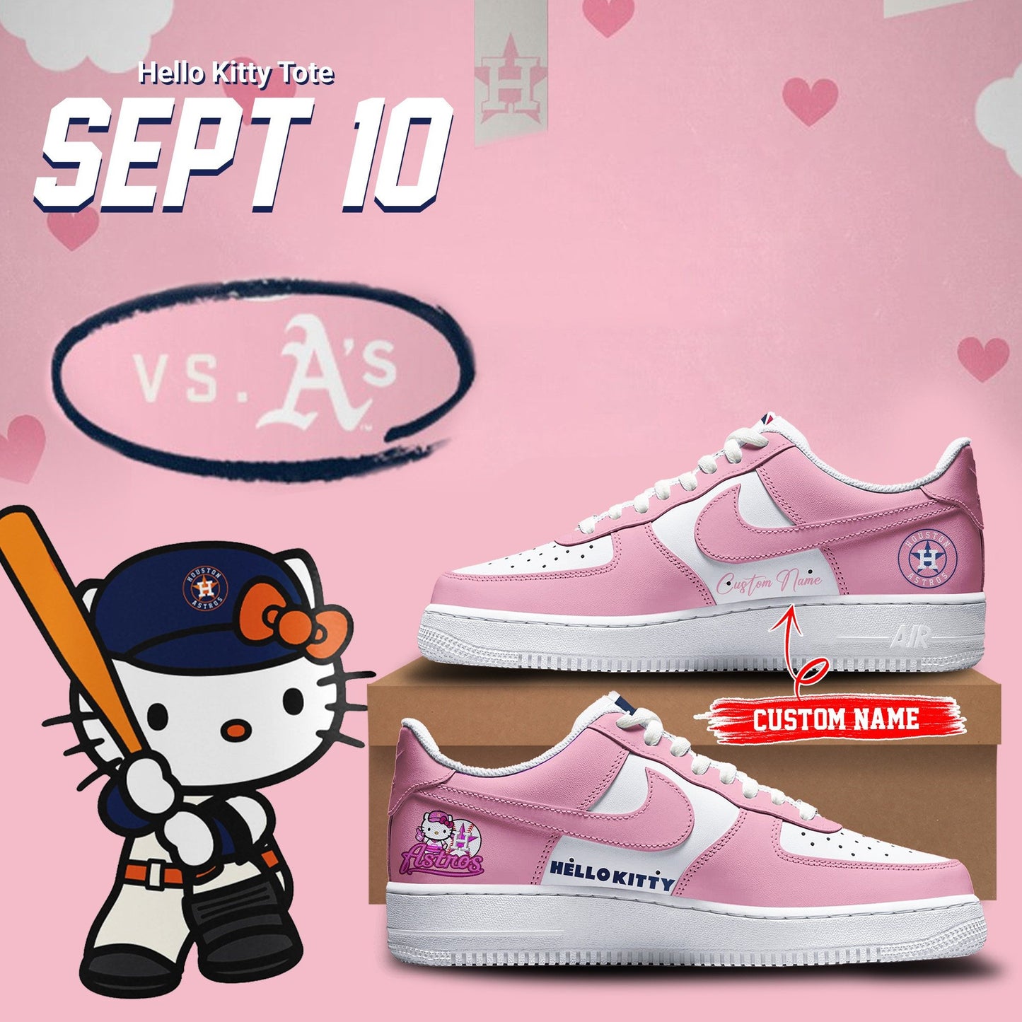 Ideafootwear Astros x Hello Kitty Air Low-Top Sneakers Shoes For Men And Women 1