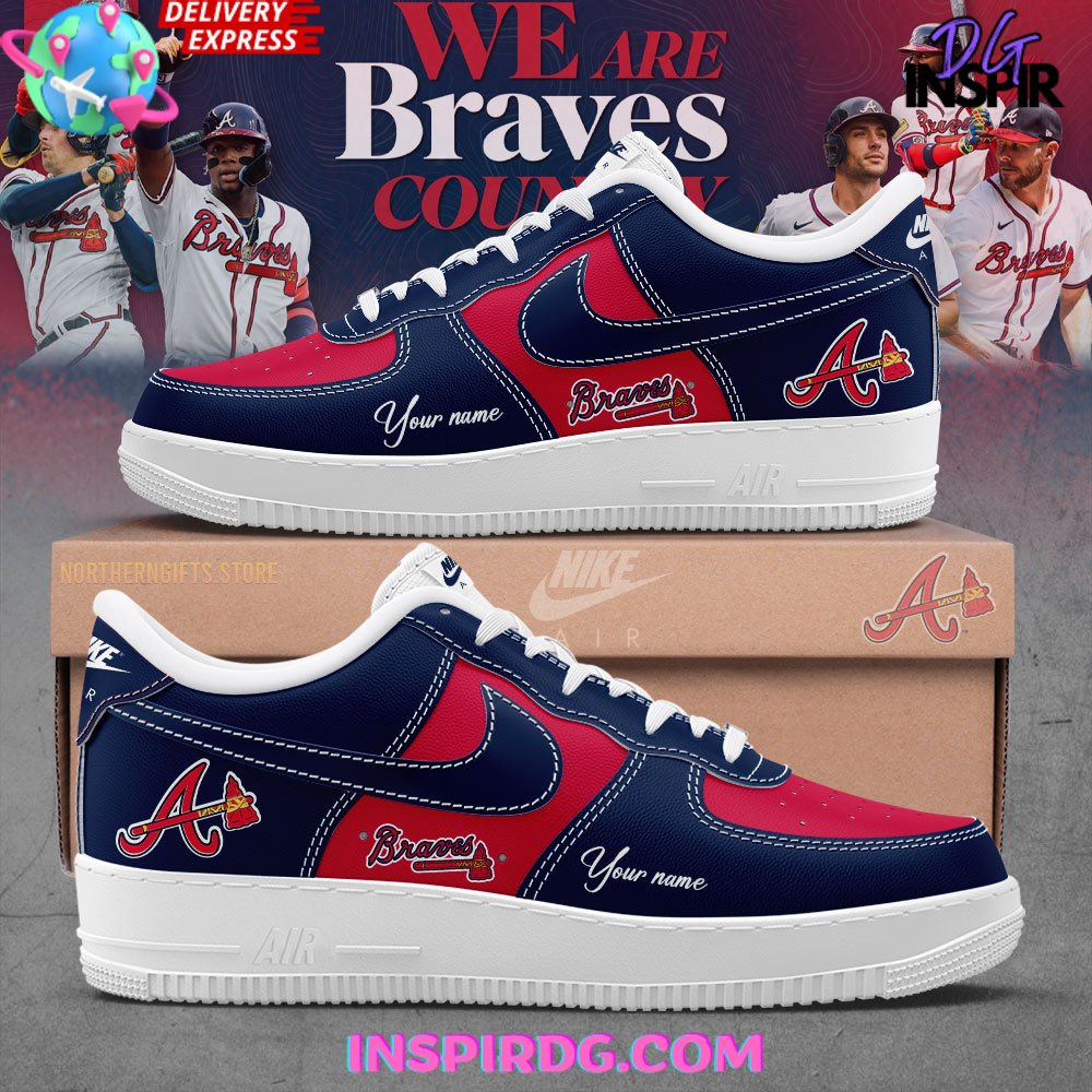 Ideafootwear Atlanta Braves Air Low-Top Sneakers Shoes For Men And Women 2