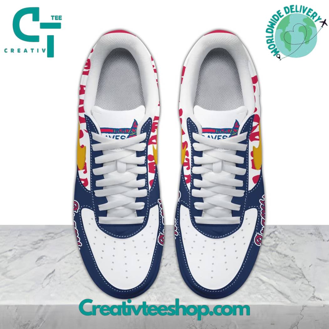 Ideafootwear Atlanta Braves Air Low-Top Sneakers Shoes For Men And Women 3