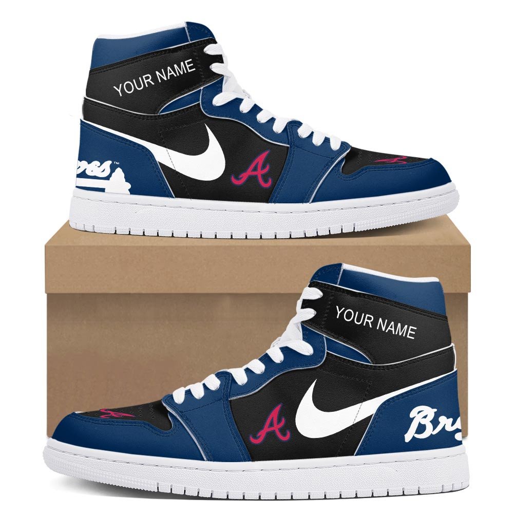 Ideafootwear Atlanta Braves AJ1 High Sneakers Shoes For Men And Women 5