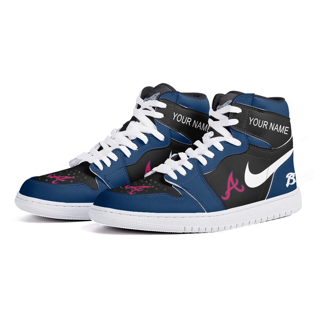 Ideafootwear Atlanta Braves AJ1 High Sneakers Shoes For Men And Women 5