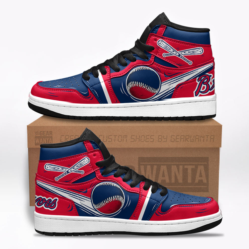 Ideafootwear Atlanta Braves AJ1 High Sneakers Shoes For Men And Women 6