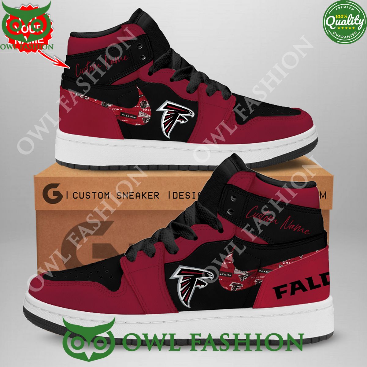 Ideafootwear Atlanta Falcons AJ1 High Sneakers Shoes For Men And Women 11