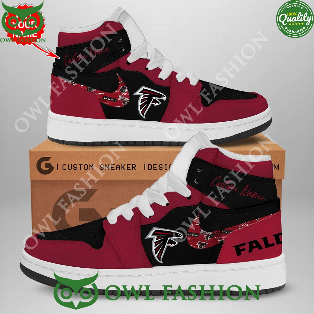 Ideafootwear Atlanta Falcons AJ1 High Sneakers Shoes For Men And Women 10