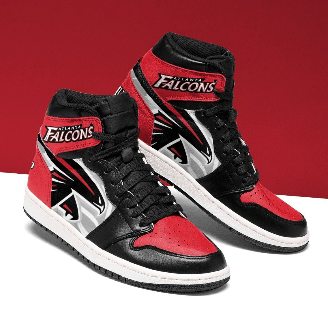 Ideafootwear Atlanta Falcons NFL AJ1 High Sneakers Shoes For Men And Women 2