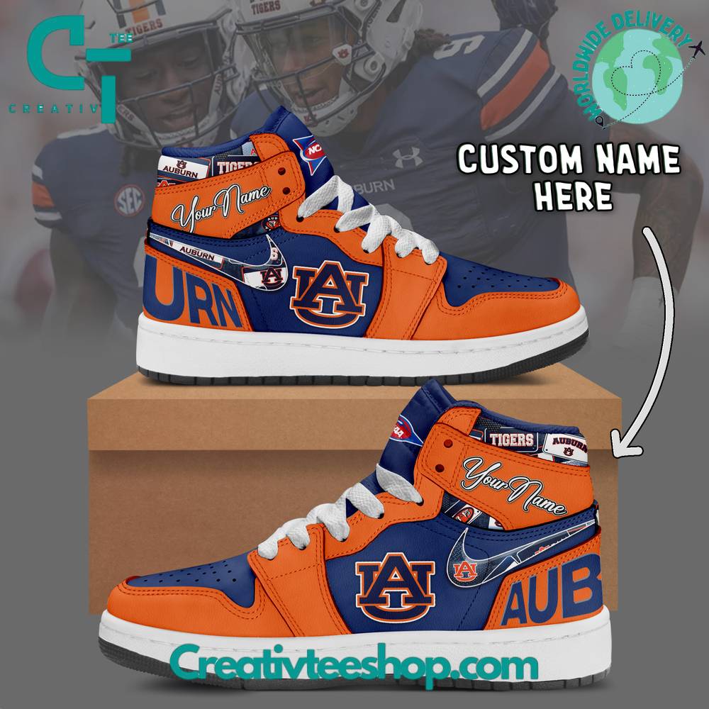 Ideafootwear Auburn Tigers AJ1 High Sneakers Shoes For Men And Women 3