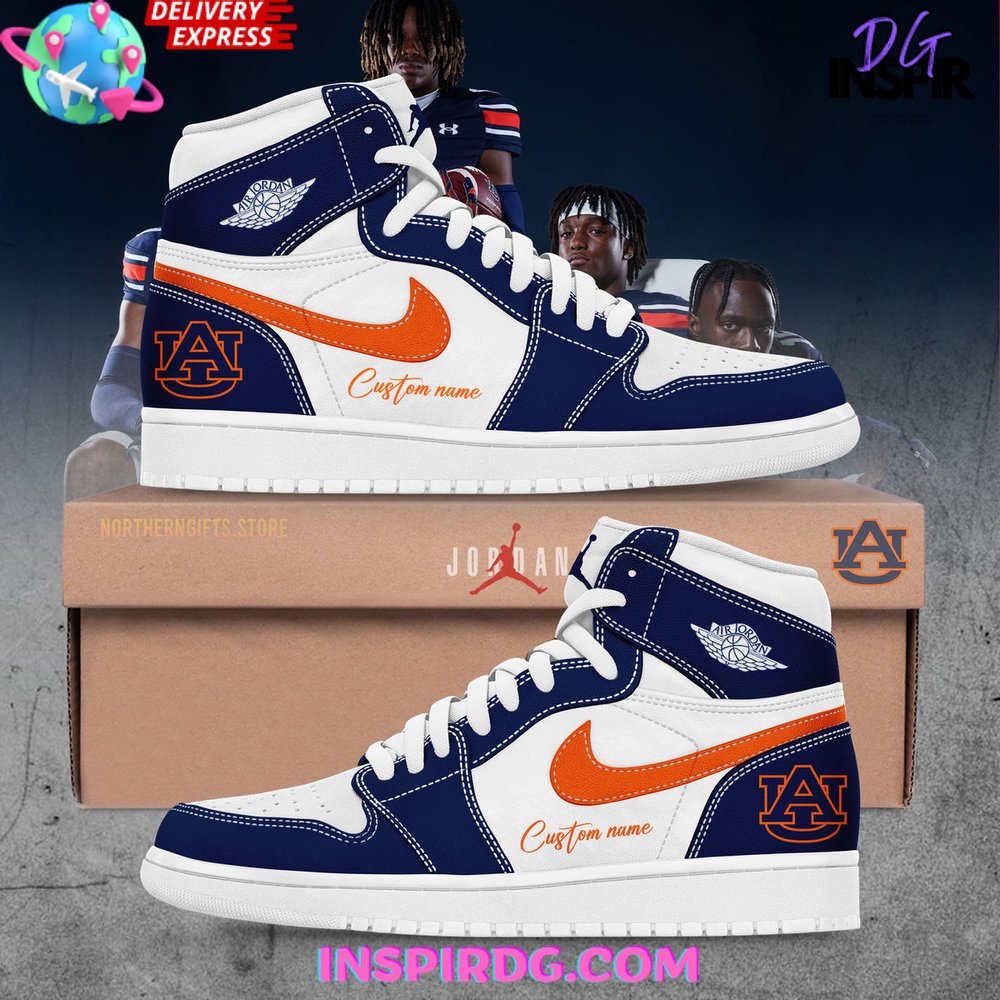 Ideafootwear Auburn Tigers AJ1 High Sneakers Shoes For Men And Women 2