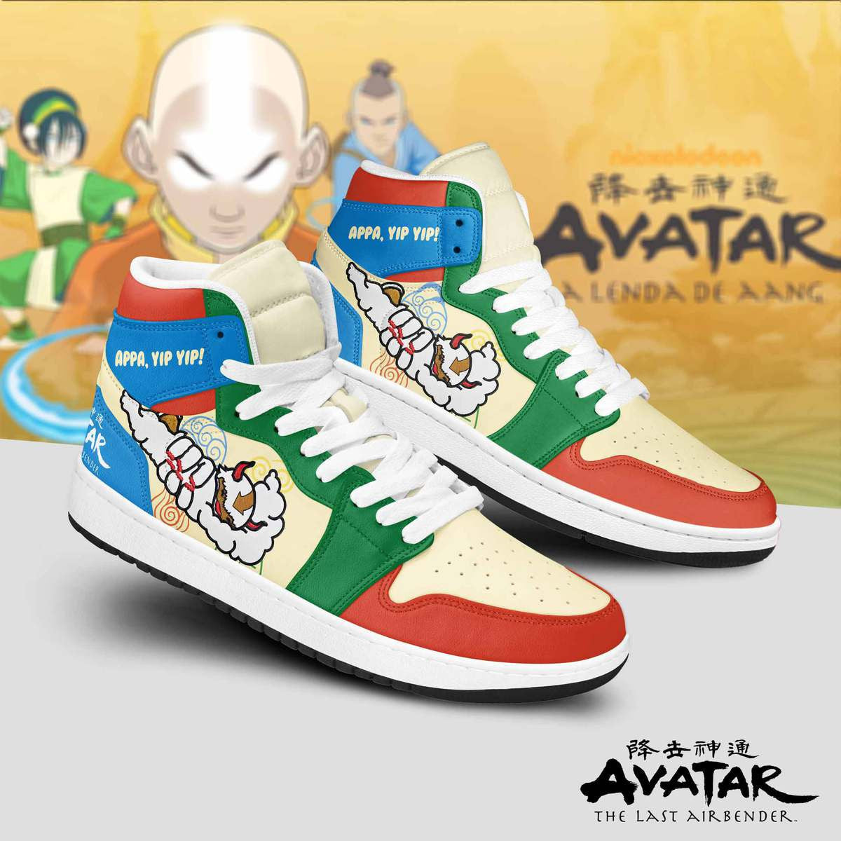 Ideafootwear Avatar The Last Airbender AJ1 High Sneakers Shoes For Men And Women 2