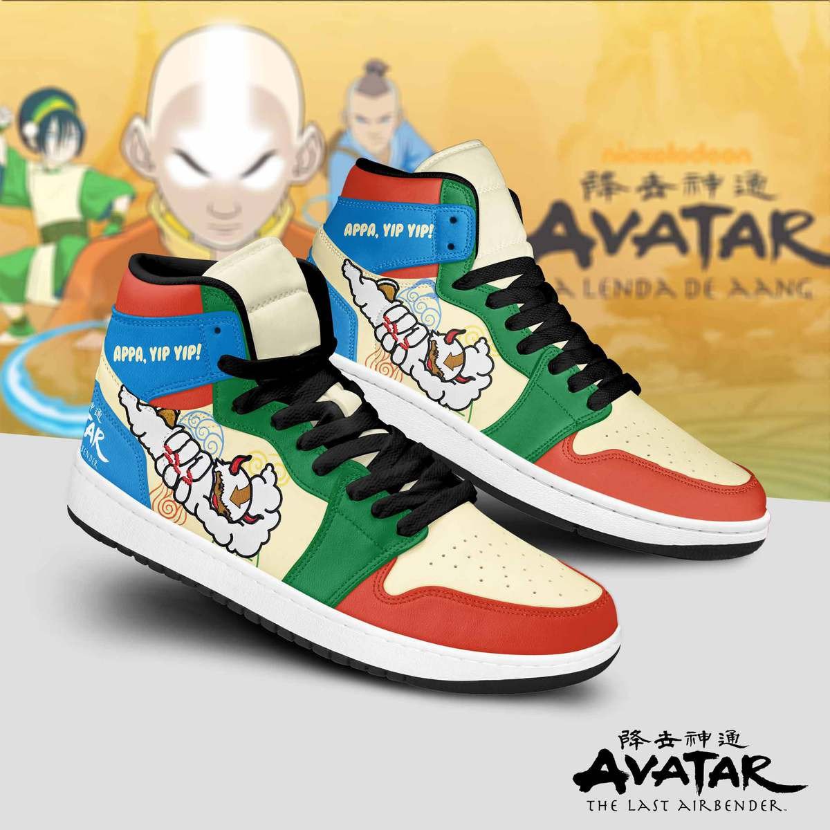 Ideafootwear Avatar The Last Airbender AJ1 High Sneakers Shoes For Men And Women 3
