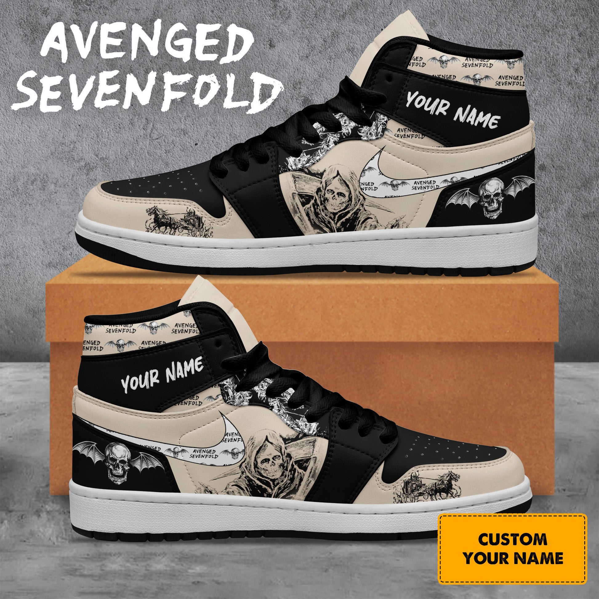 Ideafootwear Avenged Sevenfold AJ1 High Sneakers Shoes For Men And Women 3