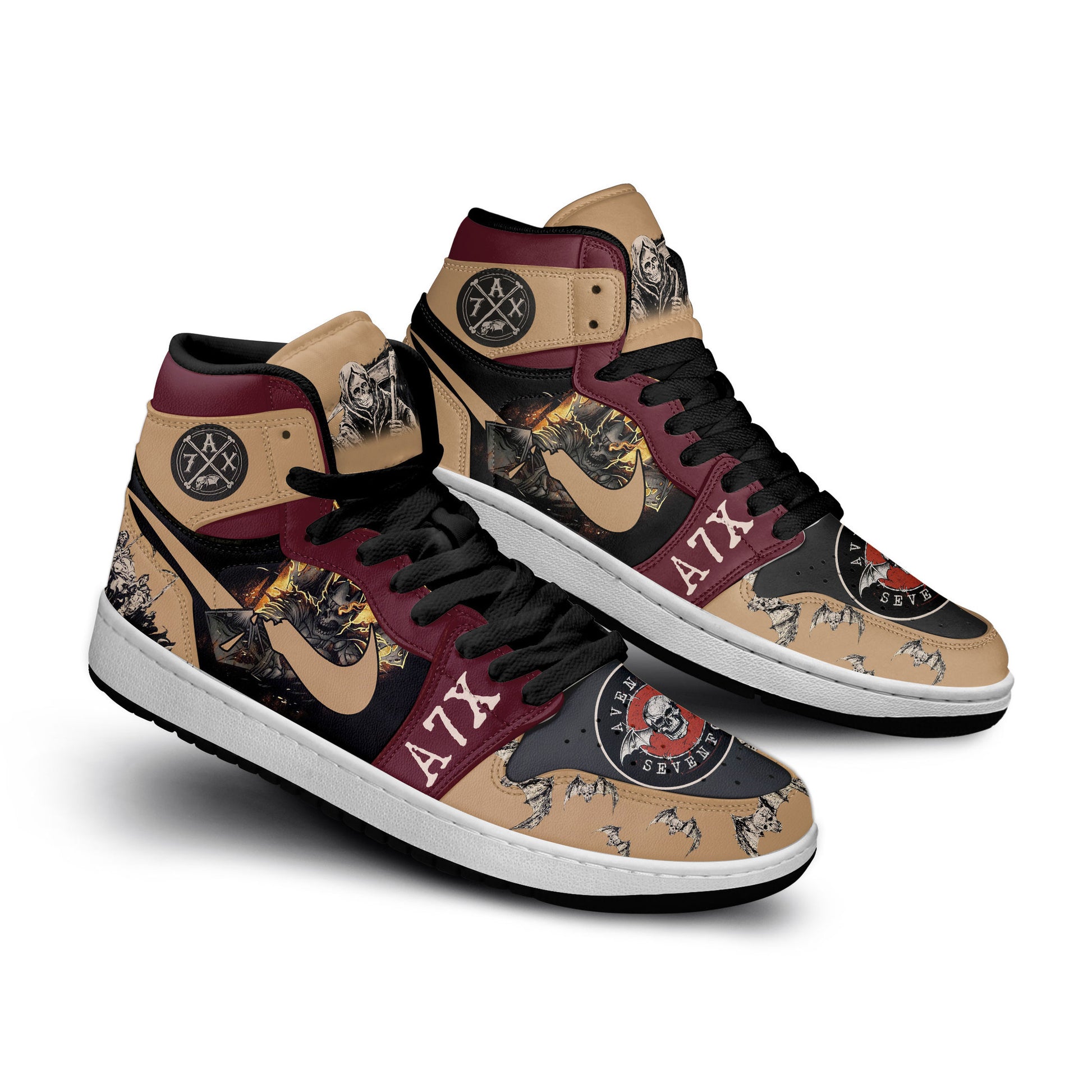 Ideafootwear Avenged Sevenfold AJ1 High Sneakers Shoes For Men And Women 4