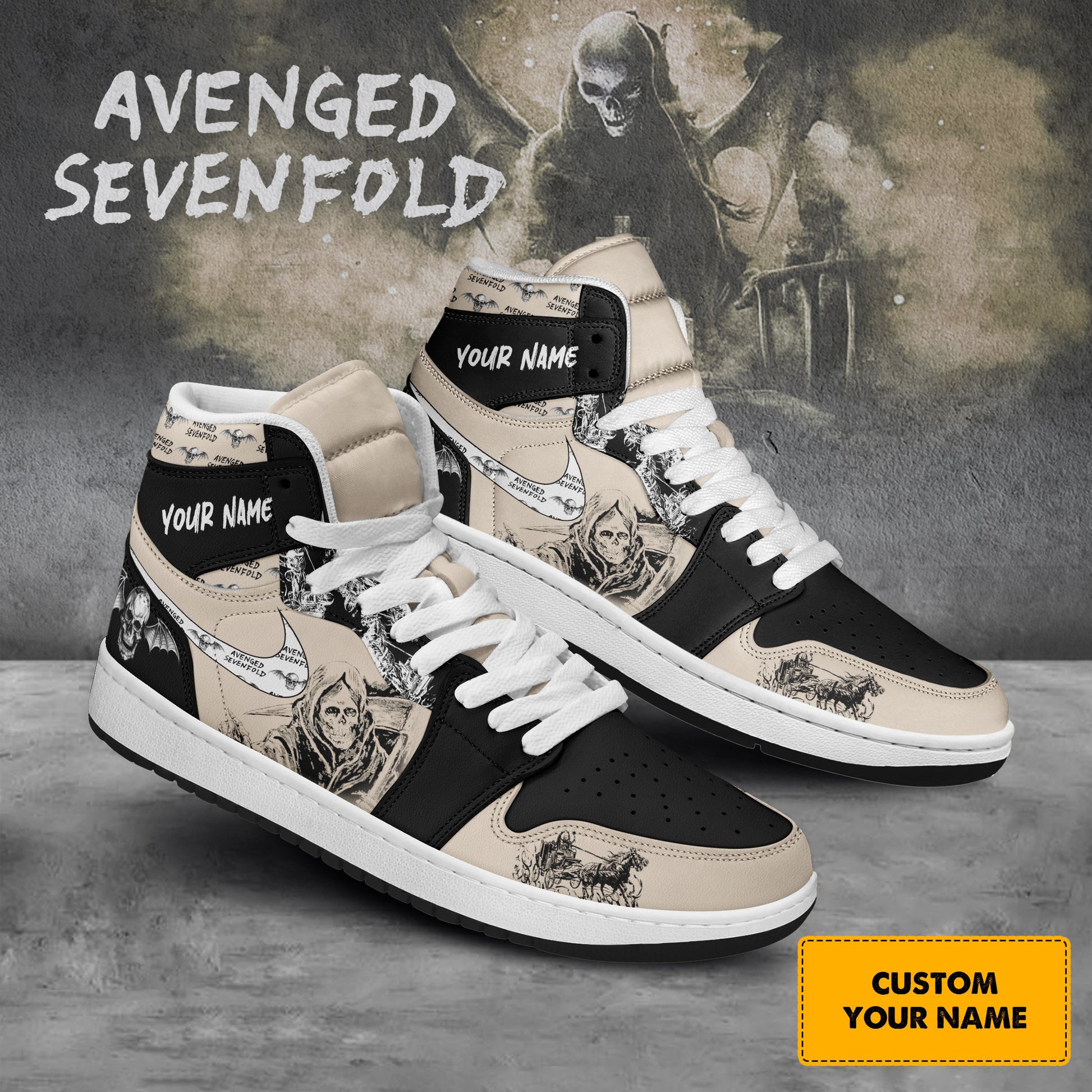 Ideafootwear Avenged Sevenfold AJ1 High Sneakers Shoes For Men And Women 1